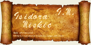 Isidora Miškić vizit kartica